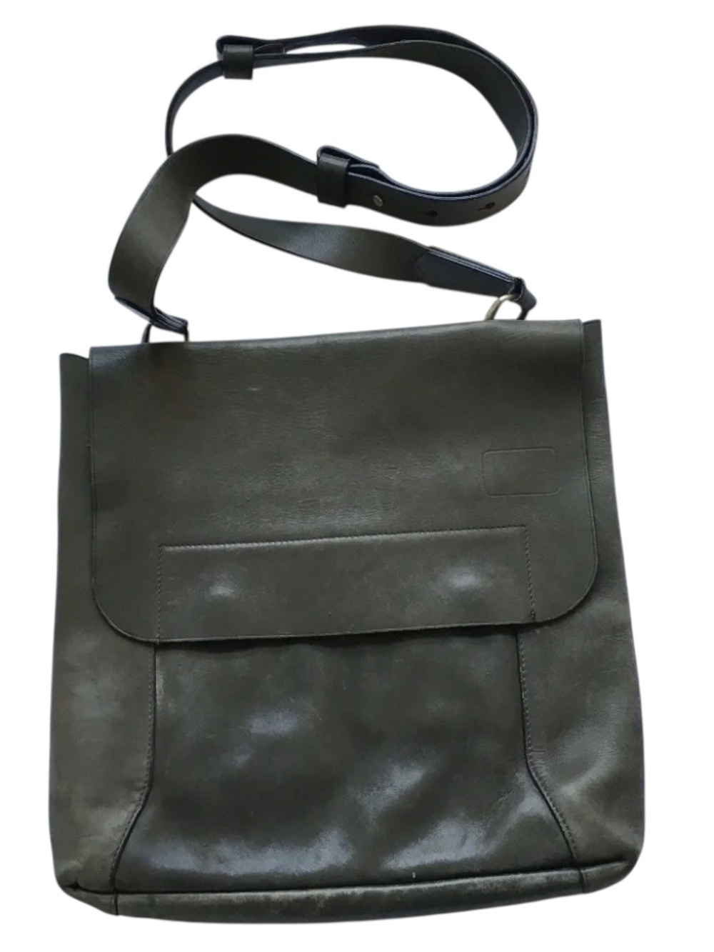 Tumi Dark Grey Leather Crossbody Briefcase Laptop Bag Unisex Travel Office